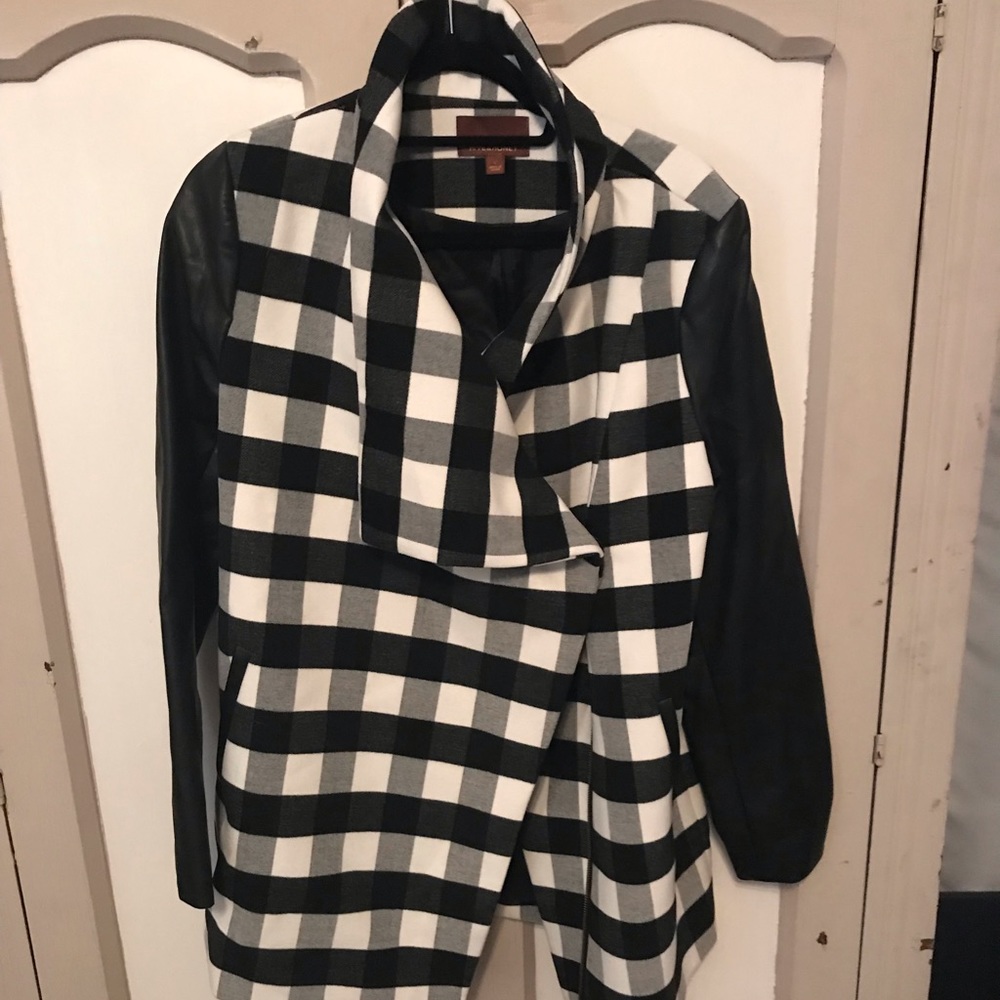 Hive and Honey black and white checked coat